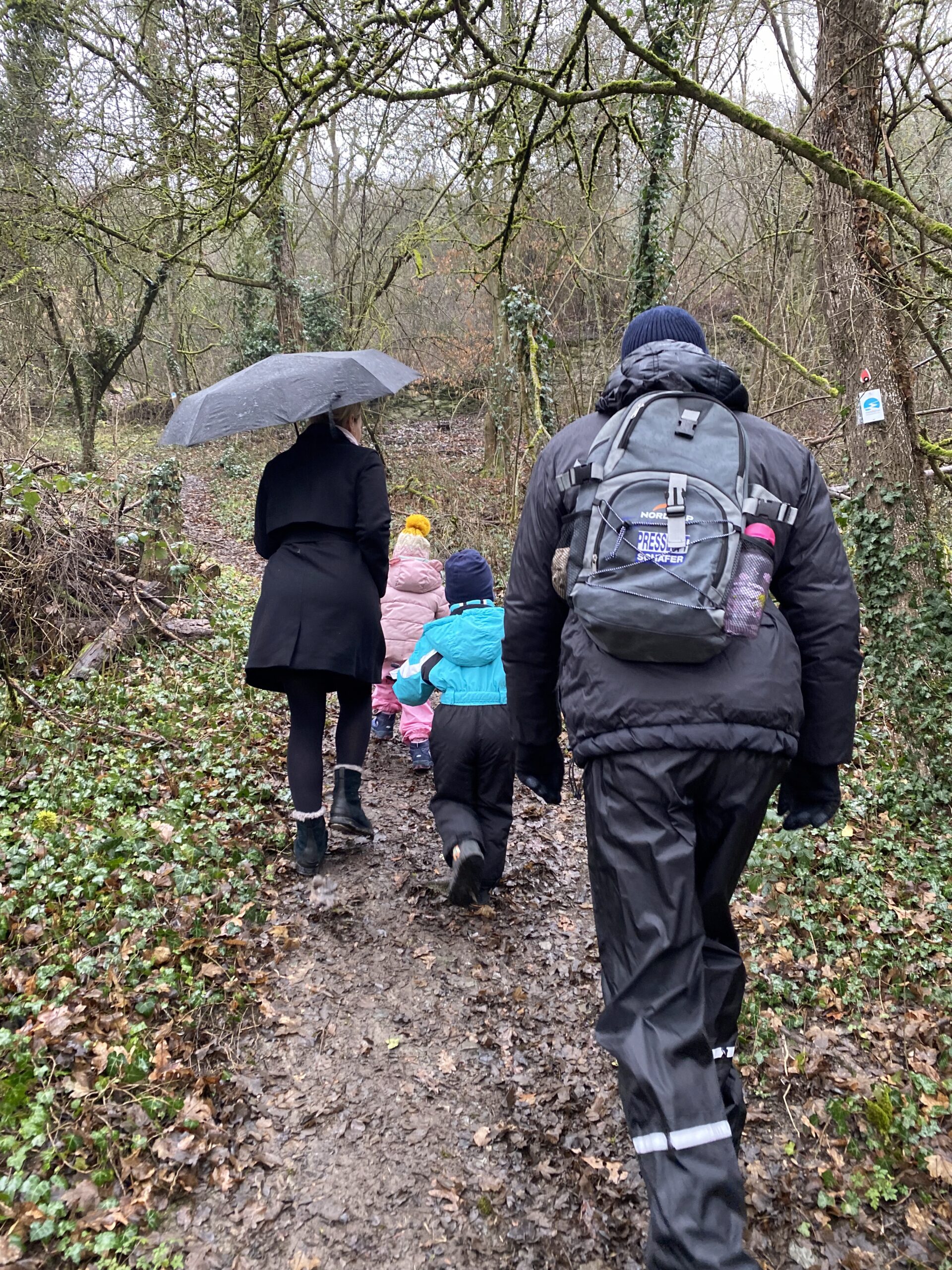 winterschatzsuche dem Regen zum trotz